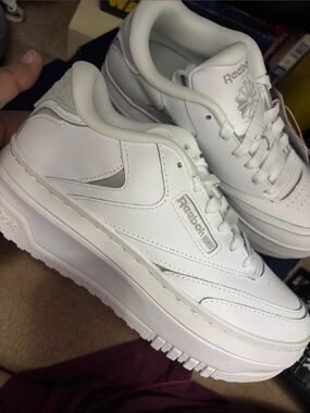 Reebok White Club C Extra Platform Sneakers